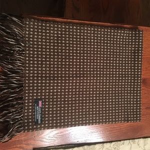 Brown Checkered Reversible Cashmere Scarf